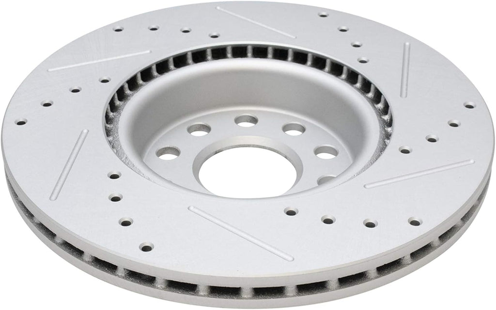 TRQ Performance Front and Rear Brake Rotor Set G Coated Drilled and Slotted Compatible with 2011-2013 Audi A3 2011-2013 A3 Quattro 2009-2013 Volkswagen Eos 2013-2017 Beetle 2011-2018 Jetta