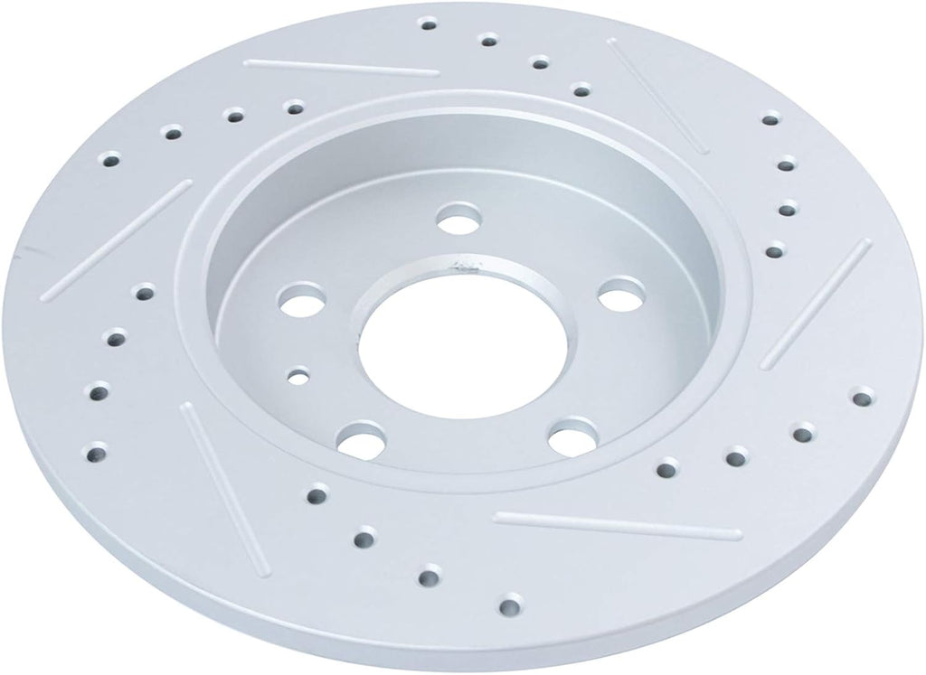 TRQ Performance Front and Rear Brake Rotor Set G Coated Drilled and Slotted Compatible with 2005-2009 Audi A4 A4 Quattro
