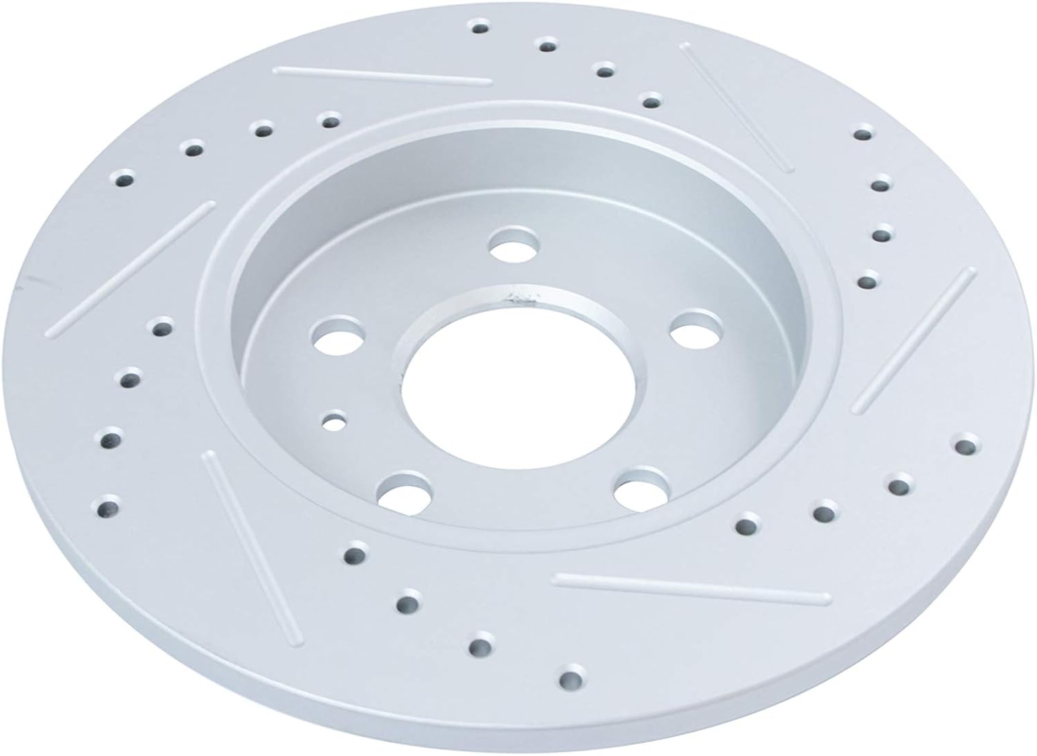 TRQ Performance Front and Rear Brake Rotor Set G Coated Drilled and Slotted Compatible with 2005-2009 Audi A4 A4 Quattro