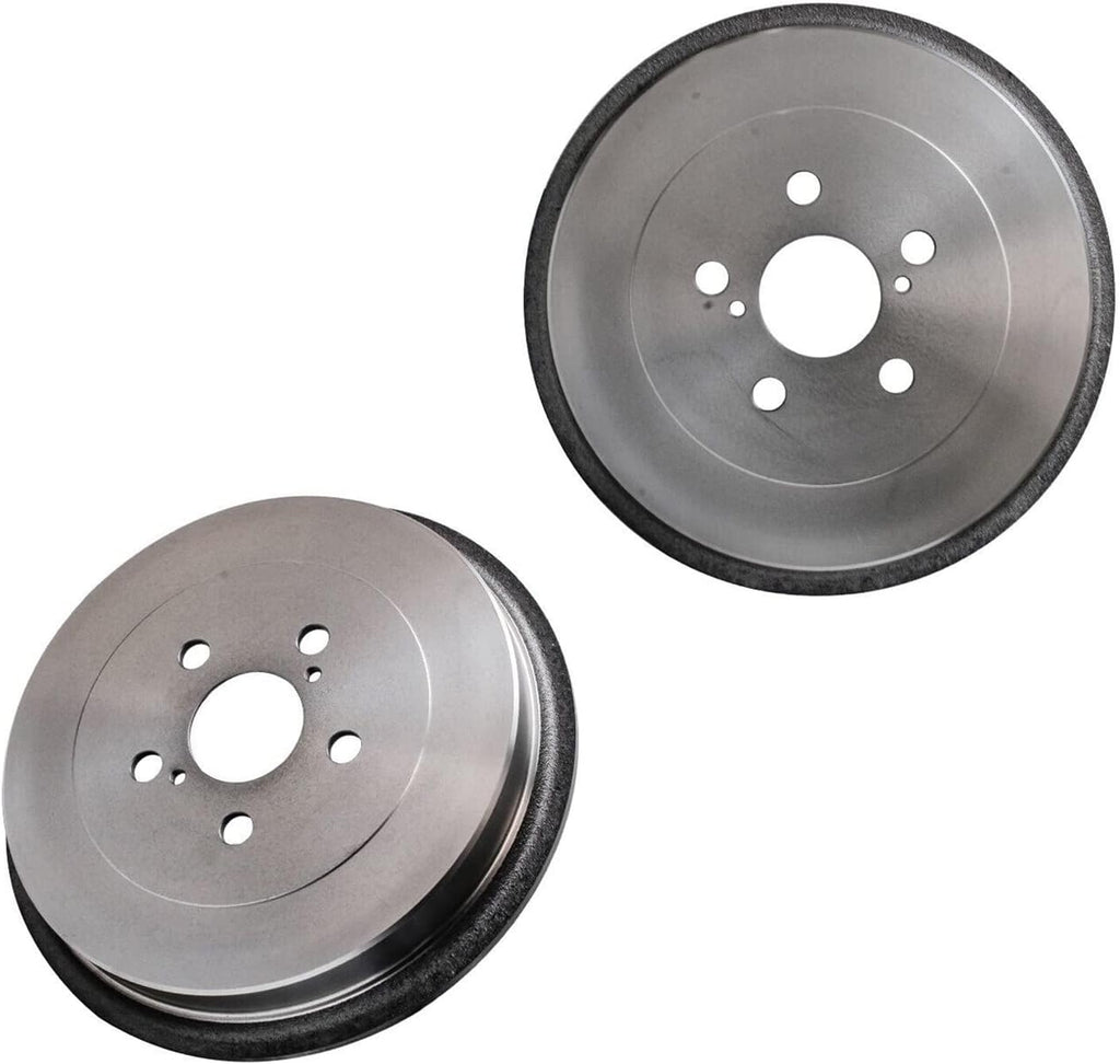 Detroit Axle - Brake Rotors Drums for 2009-2018 Toyota Corolla, 2019 Corolla [1.8L], Front Drilled & Slotted Brake Rotors Rear Brakes Drums 2010 2011 2012 2013 2014 2015 2016 2017 Replacement