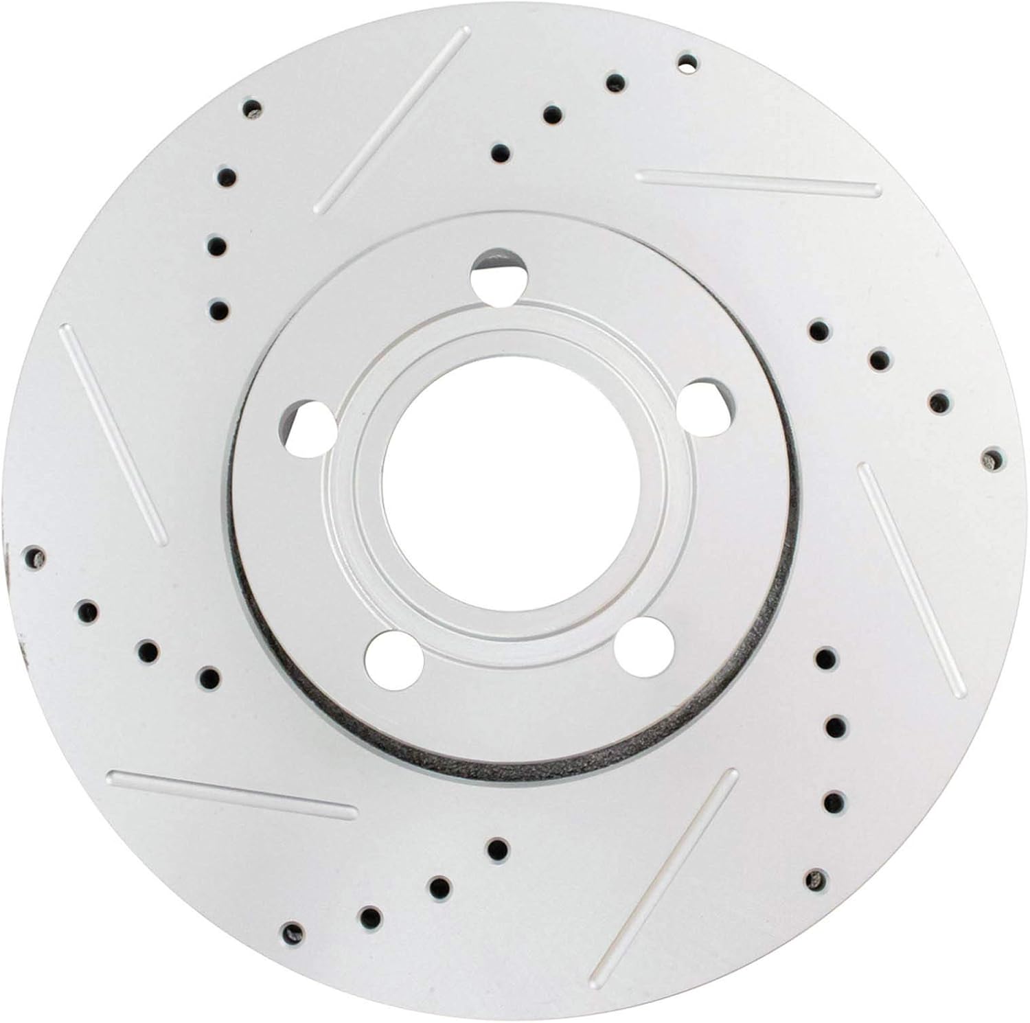 TRQ Performance Front and Rear Brake Rotor Set G Coated Drilled Slotted Compatible with 2005-2006 Audi A4 A4 Quattro