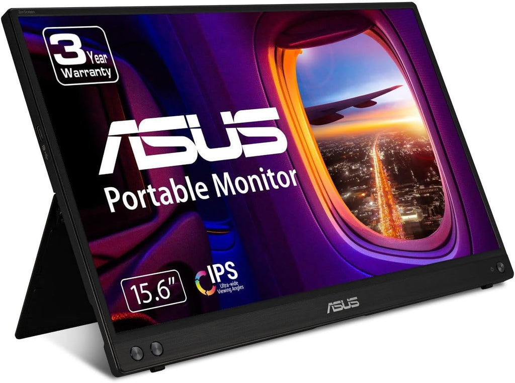 ASUS ZenScreen 15.6' 1080P Portable Monitor (MB16ACV) - Full HD, IPS, Eye Care, Flicker Free & VA24DQ 23.8' Monitor, 1080P Full HD, 75Hz, IPS, Adaptive-Sync/FreeSync, Eye Care