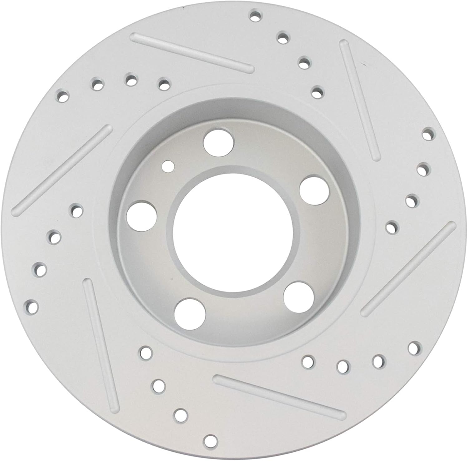 TRQ Performance Front and Rear Brake Rotor Set G Coated Drilled and Slotted Compatible with 2000-2006 Audi TT TT Quattro 2003 Volkswagen Golf 2004-2005 Jetta