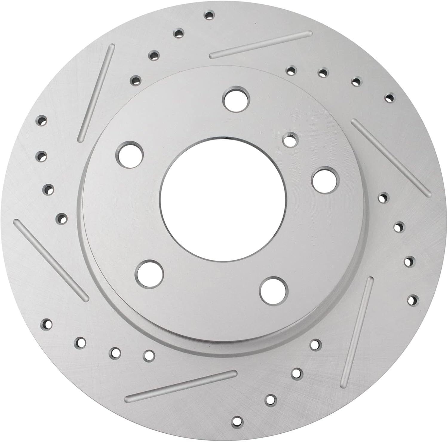 TRQ Performance Front and Rear Brake Rotor Set G Coated Drilled and Slotted Compatible with 2014-2018 Mazda 3 2019-2021 Mazda CX-3
