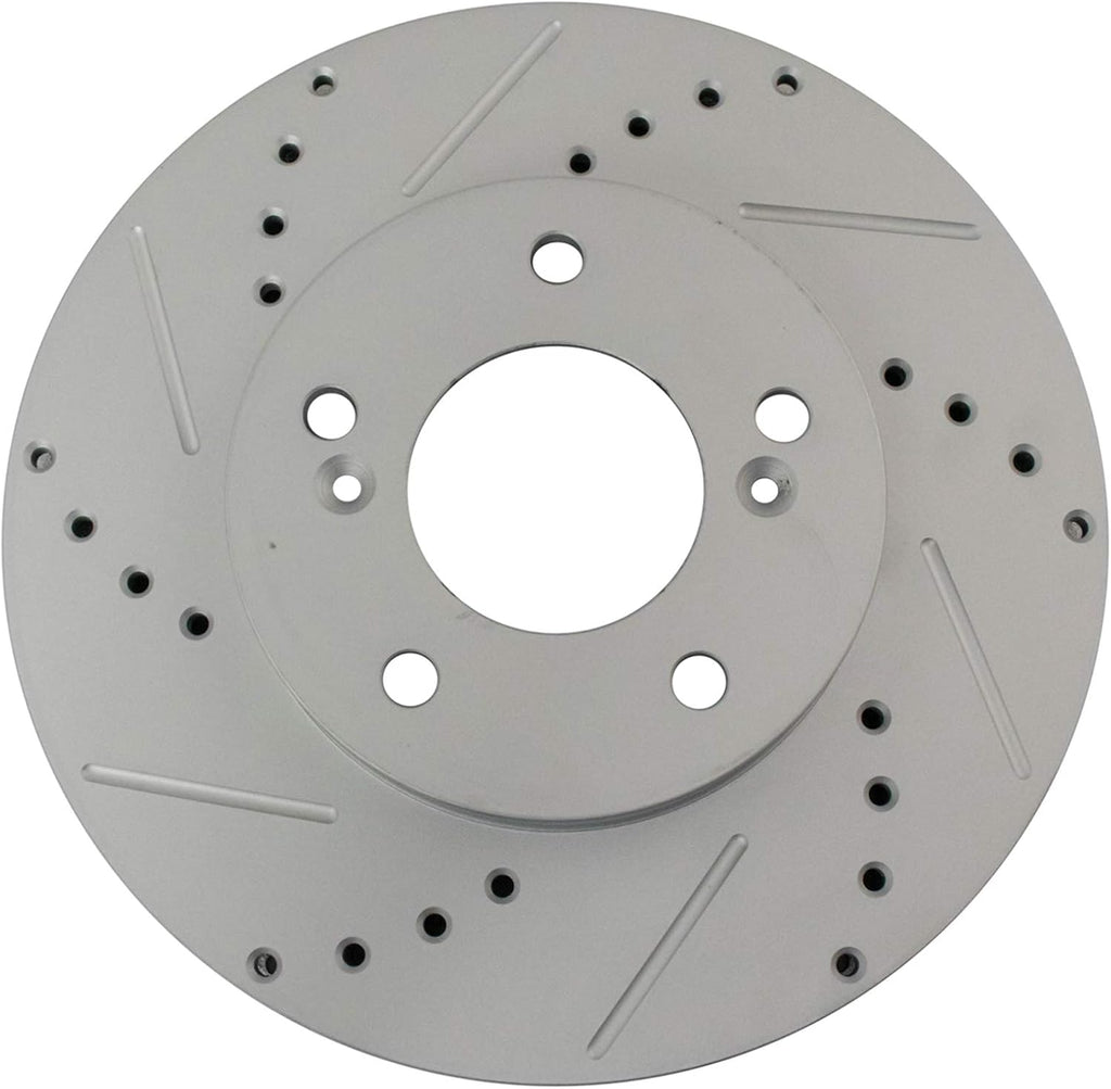 TRQ Performance Front and Rear Brake Rotor Set G Coated Drilled and Slotted Compatible with 1997-2001 Acura Integra