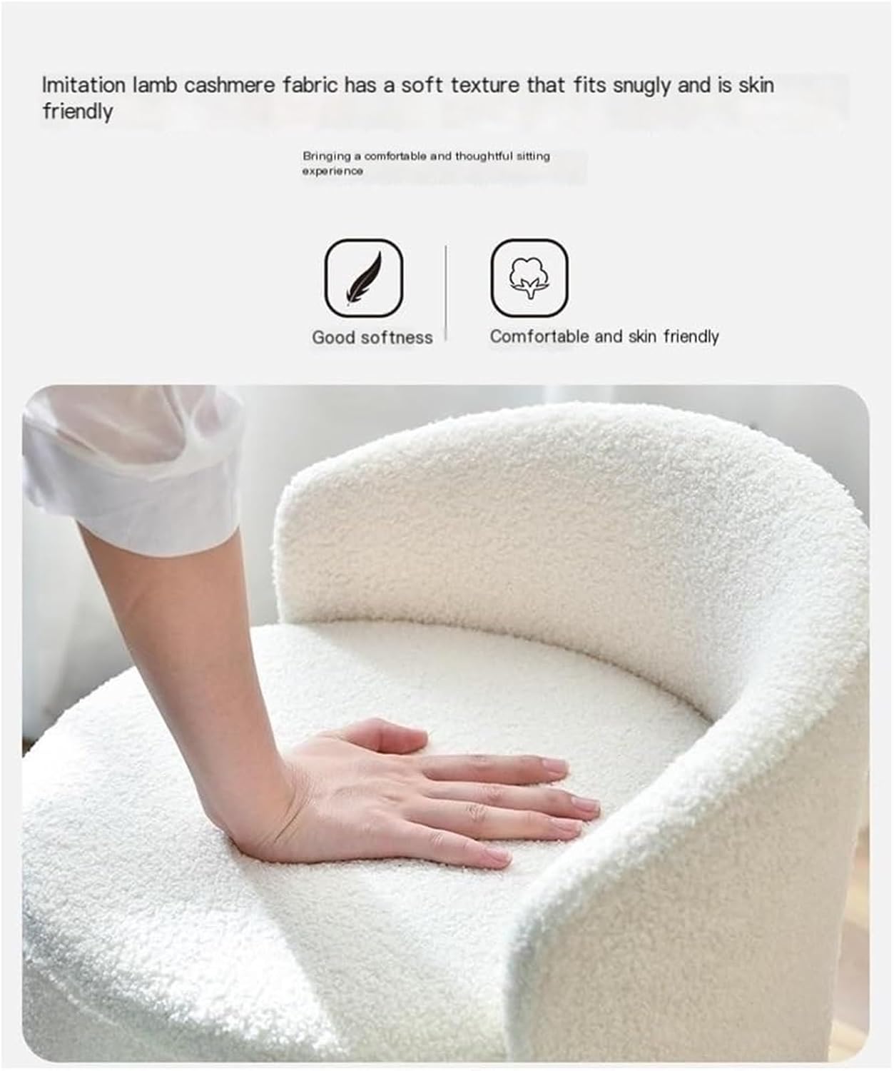 Modern Round Ottoman Multifunctional Vanity Chair Footrest Stool PU Leather Upholstered Wood Frame Non-Slip Rubber Pads Practical(Orange) (White 1' D x 1' W x 1' H)