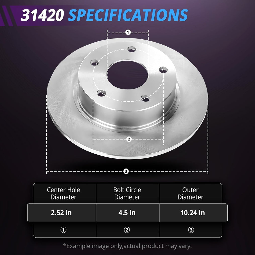 Brake Kit Replacement for Honda Civic 2006 2007 2008 2009 2010 2011, Rotors and Brake Pads Front and Rear, 10.3' Front and 10.24' Rear Brakes [4-Wheel Disc]