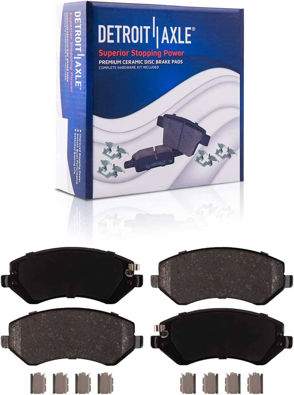 Detroit Axle - Brake Kit for 03-07 Jeep Liberty Replacement 2003 2004 2005 2006 2007 Disc Brakes Rotors Ceramic Brake Pads Front and Rear