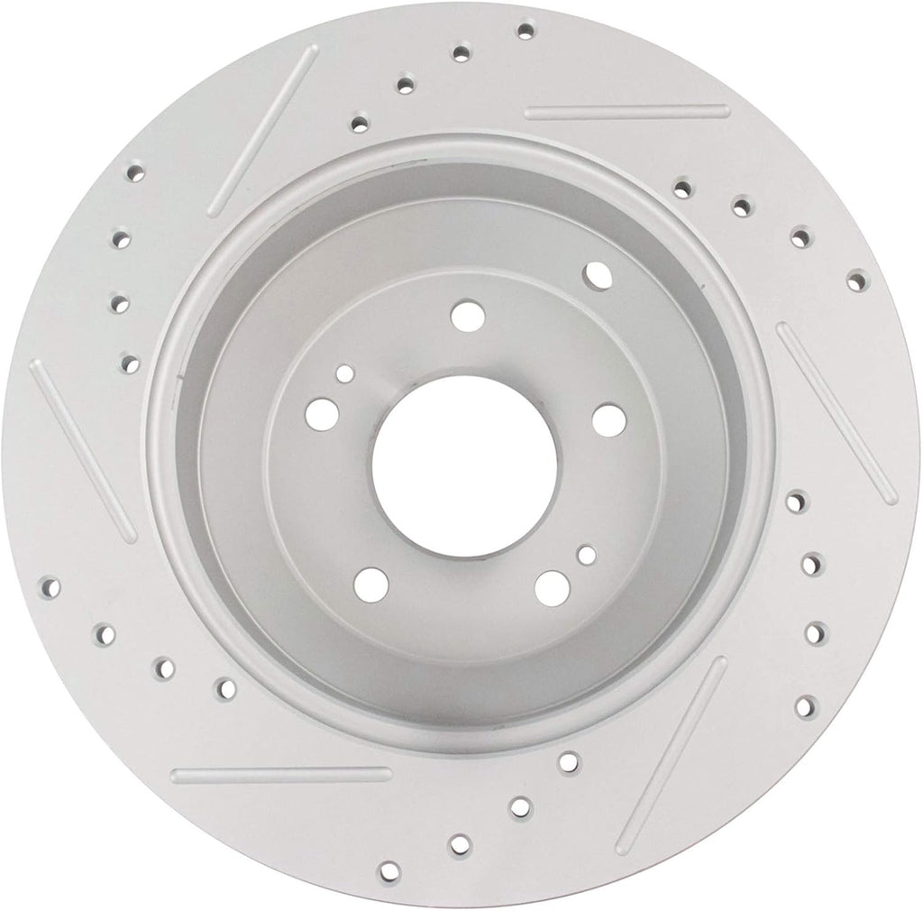 TRQ Performance Front and Rear Brake Rotor Set G Coated Drilled and Slotted Compatible with 2013-2018 Hyundai Santa Fe Santa Fe Sport 2019 XL 2014-2015 Kia Sorento
