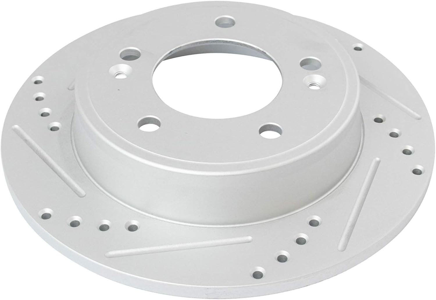 TRQ Front Rear Performance Drilled Slotted Zinc Coated Rotor Kit Compatible with Hyundai Kia