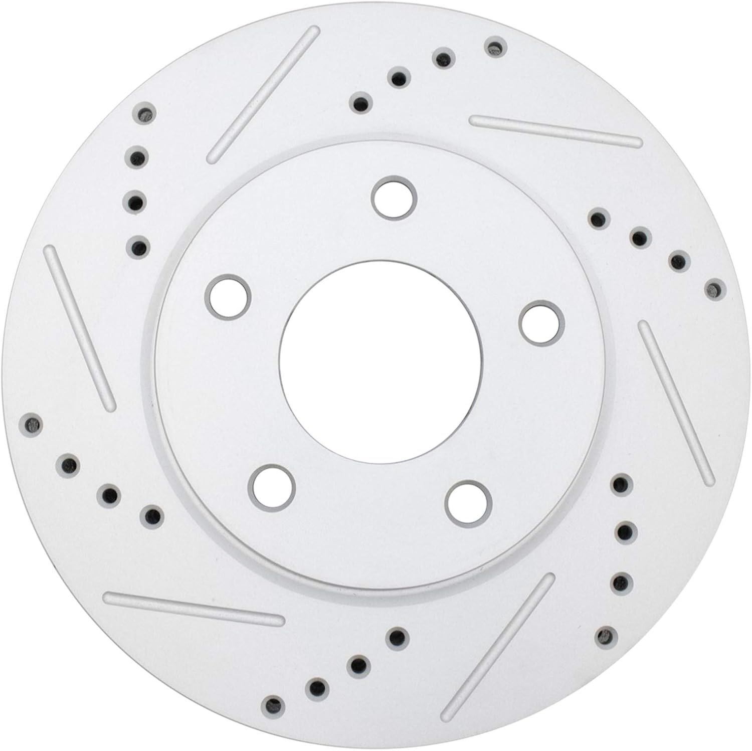 TRQ Performance Front Rear Brake Rotor Set Drilled Slotted G Coated Compatible with 2007 Dodge Caliber 2008-2017 Mitsubishi Lancer