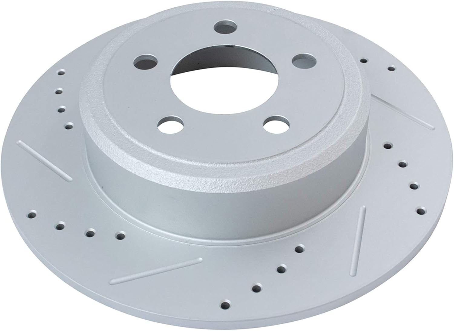 TRQ Performance Front and Rear Brake Rotor Set G Coated Drilled and Slotted Vented Solid Compatible with 2005-2023 Chrysler 300 2006-2023 Dodge Charger 2009-2023 Challenger 2005-2008 Magnum