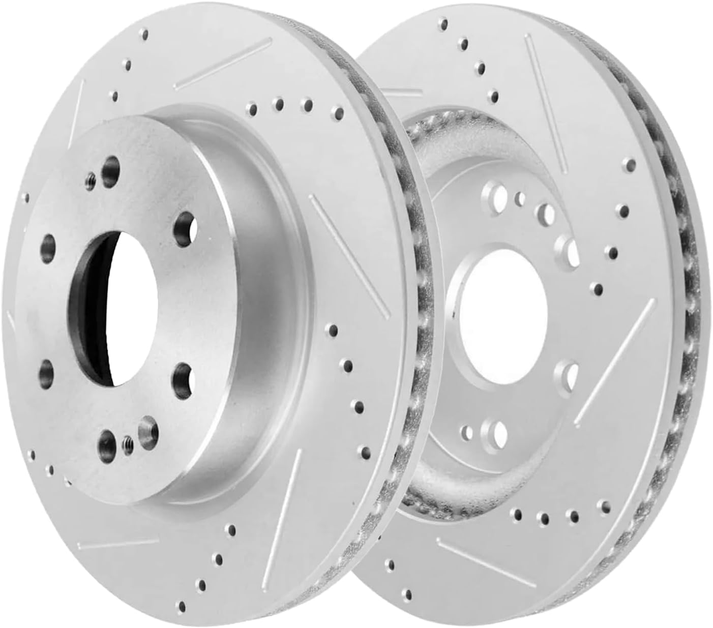 Detroit Axle - Front Brake Kit for Chevy GMC Silverado Sierra 1500 Tahoe Yukon XL Cadillac Escalade ESV Drilled and Slotted Disc Brakes Rotors Ceramic Brake Pads Replacement : 13.50' inch Rotor