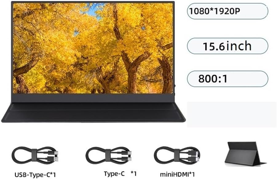 Portable Monitor for Laptop 15.6 Inch Portable Monitor 1080HD Non-Touch 60hz Laptop External Expansion Sub-Screen Portable Gaming Monitor