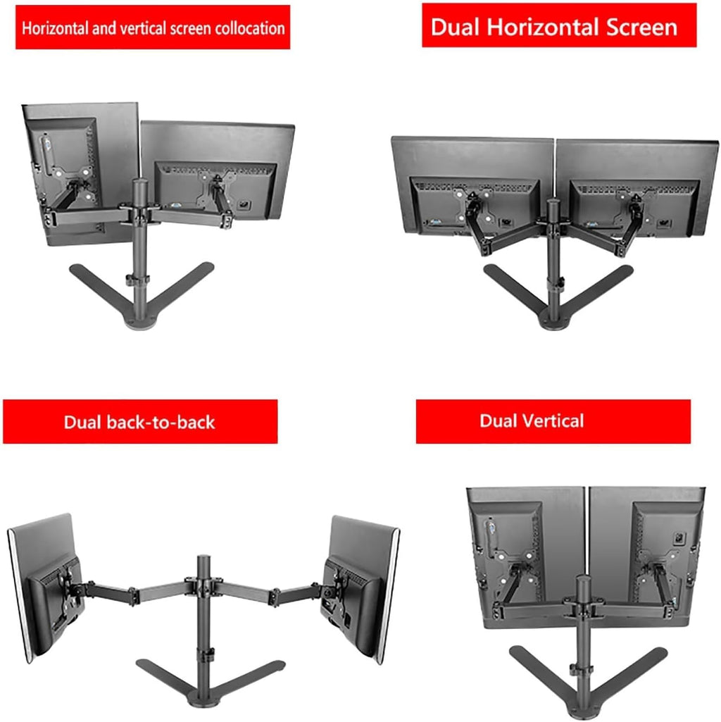 Conference Room Podium Universal TV Floor Stand - Dual Monitor Stand Mount, Vesa Mount Is Suitable For Up To 8 Kg/17.6 Lbs Per Arm, For 12-27 Inch Screens, Fully Adjustable Dual Monitor Arm ( Size : 8