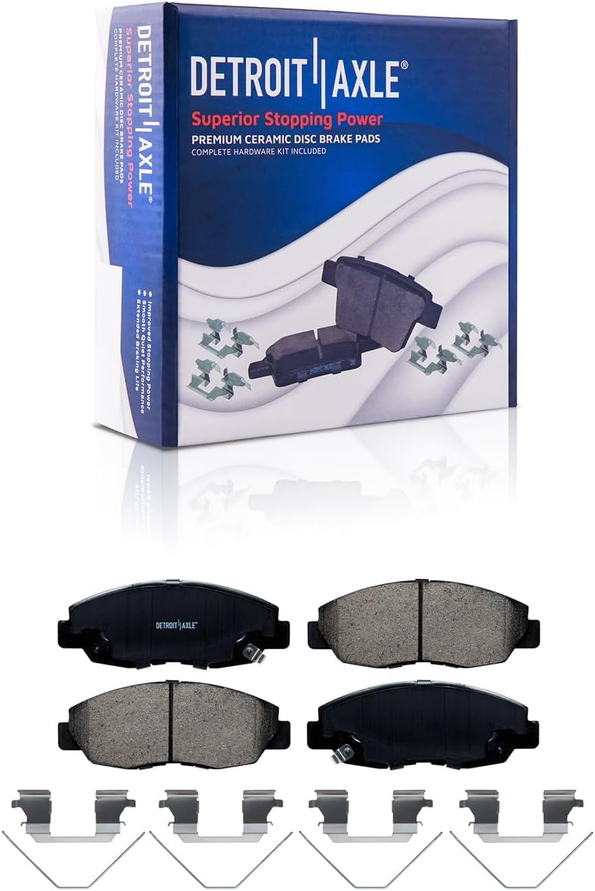 Detroit Axle - Brake Kit for 2012 2013 2014 2015 Honda Civic Front Disc Brakes Rotors Ceramic Pads Rear Brake Drums Semi-metallic Brake Shoes Replacement : 10.31' inch Front Rotor