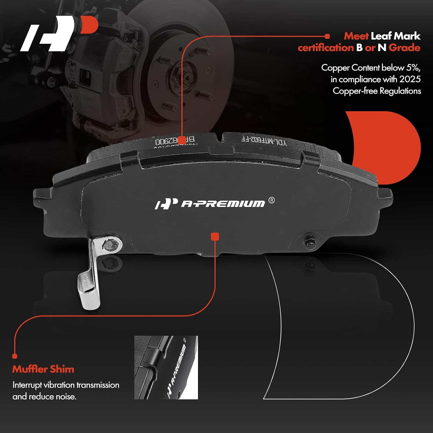 A-Premium 11.81 inch (300mm) Front Drilled and Slotted Disc Brake Rotors + Ceramic Pads Kit Compatible with Select Honda and Acura Models - Civic 2006-2011, CSX 2007-2010, RSX 2002-2006, 2.0L 6-PC Set