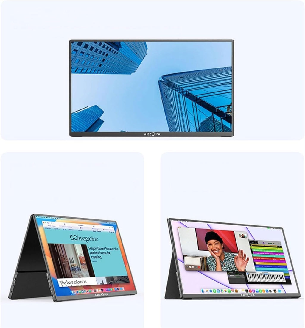 Portable Monitor for Laptop 17.3-inch Large Screen Monitor 1920 * 1080 Resolution 60HZ IPS Secondary Laptop Expansion Game Host External Portable Gaming Monitor