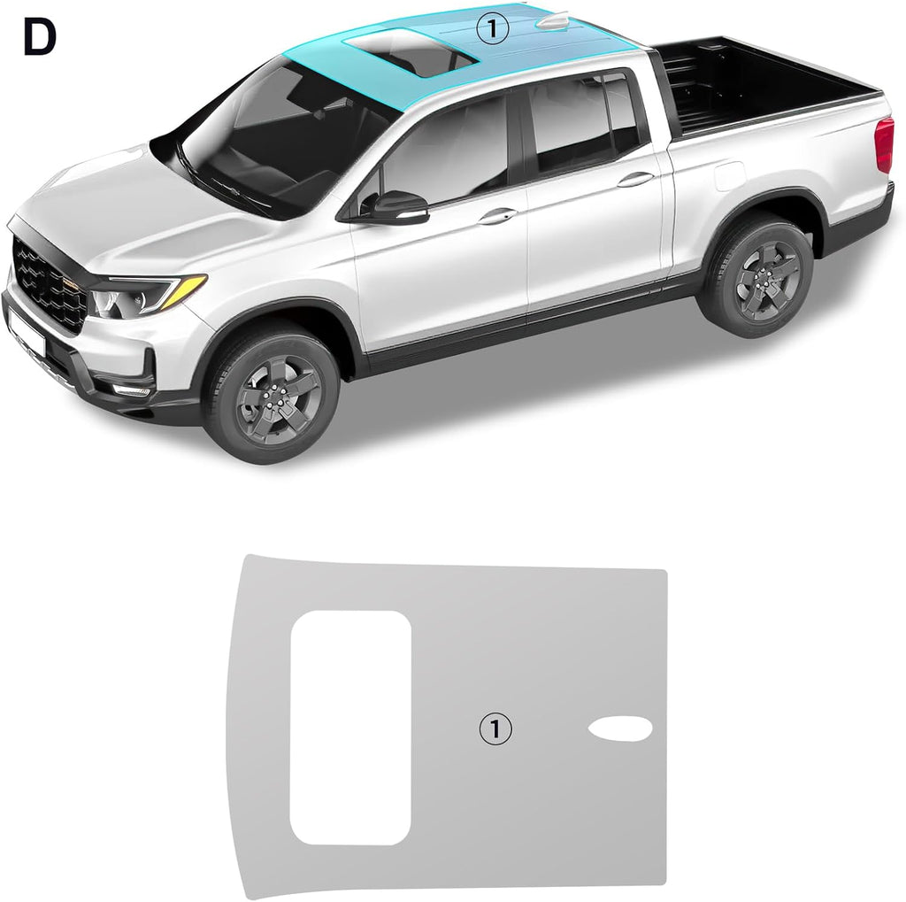 for 2024-2025 Honda Ridgeline Precut Paint Protective Film 8.5 Mil TPU PPF Clear Car HD Scratch Exterior Accessories (Sunroof 1Pcs)