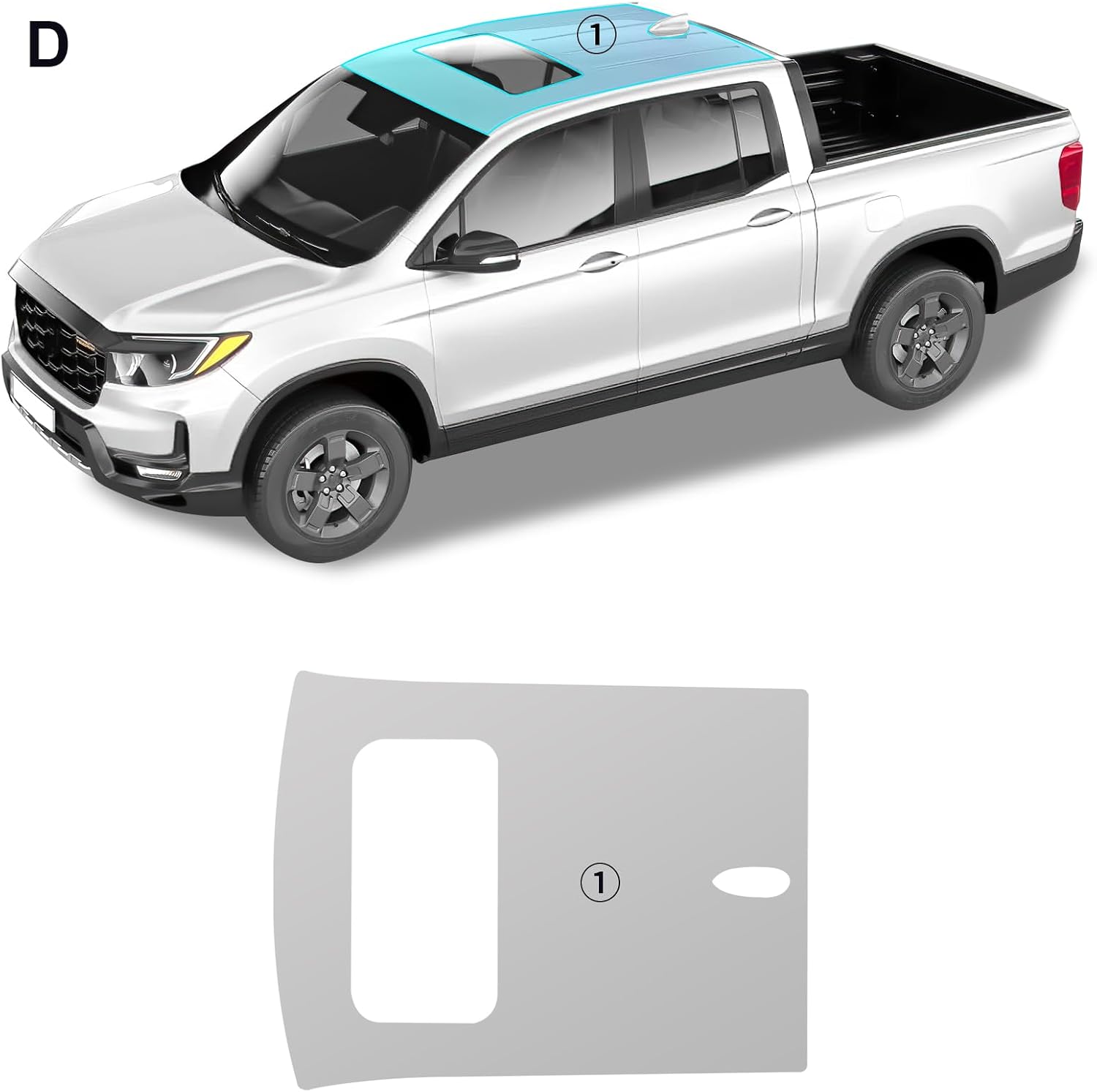 for 2024-2025 Honda Ridgeline Precut Paint Protective Film 8.5 Mil TPU PPF Clear Car HD Scratch Exterior Accessories (Sunroof 1Pcs)