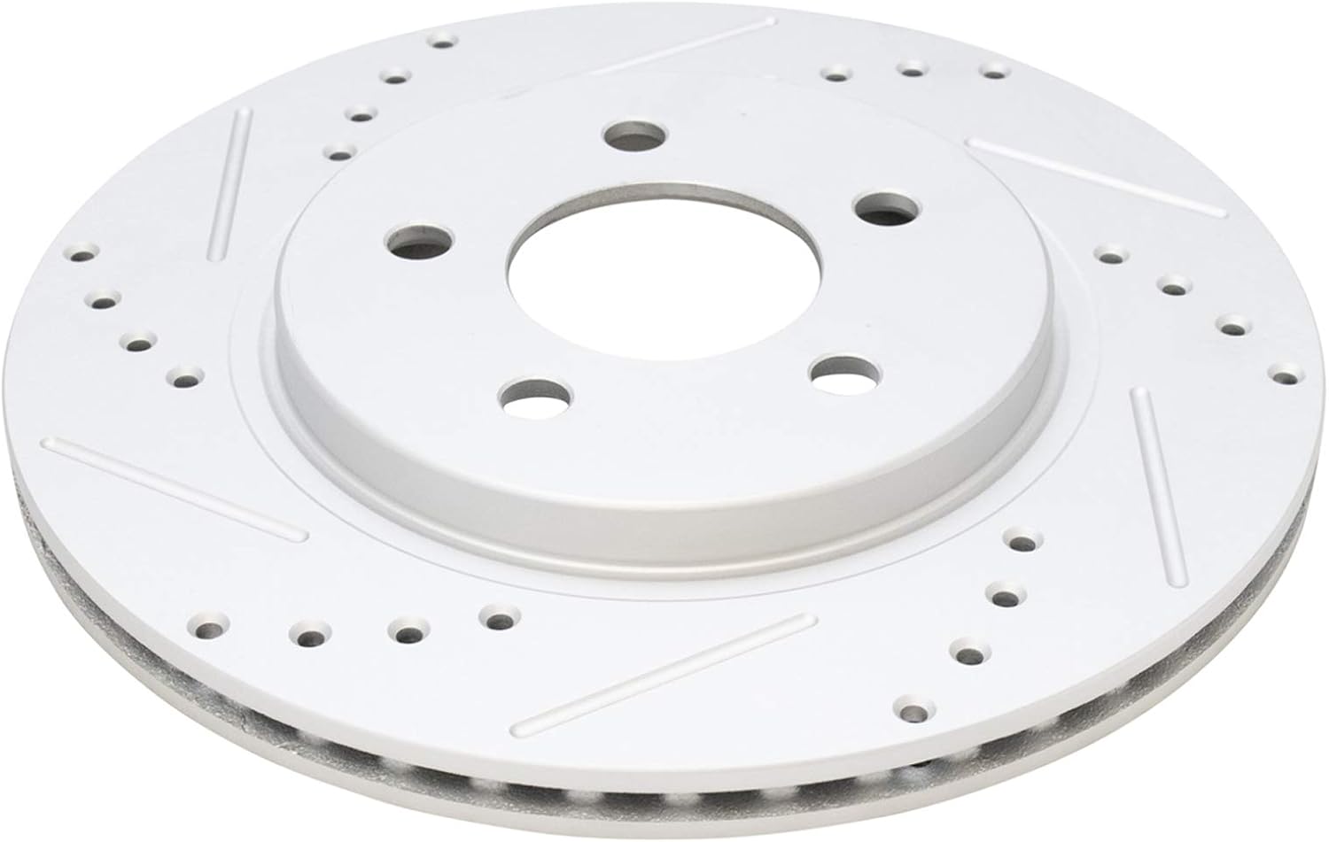 TRQ Performance Front and Rear Brake Rotor Set G Coated Drilled and Slotted Vented Compatible with 2005-2010 Ford Mustang