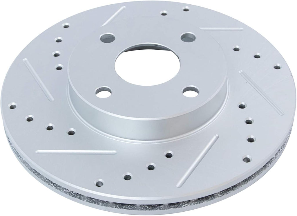 TRQ Performance Front and Rear Brake Rotor Set G Coated Drilled and Slotted Compatible with 1994-2005 Mazda Miata