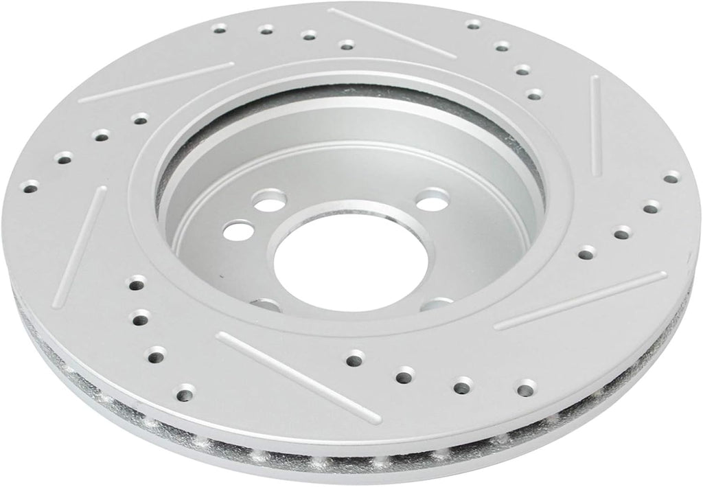 TRQ Performance Front Rear Brake Rotor Set Slotted Drilled G Coated Compatible with 2002-2006 Mini Cooper