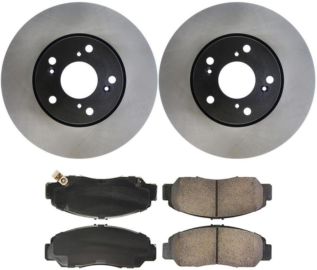 4X Front Brake Kit - Brake Pads and Rotors Kit Automotive Replacement Brake Kits for Acura CSX 2006-2011 for Honda Accord 2003-2007 for Honda Civic 2006-2011