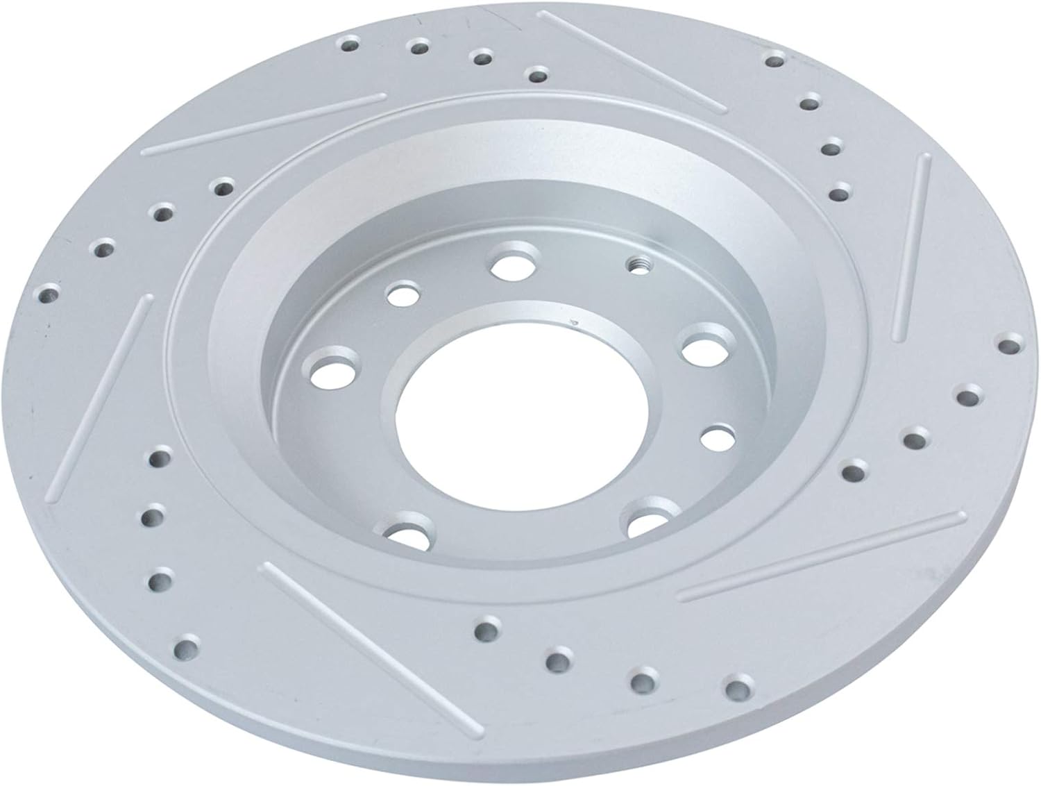 TRQ Performance Front and Rear Brake Rotor Set G Coated Drilled Slotted Vented Solid Compatible with 06-12 Ford Fusion 2006 Lincoln Zephyr 07-12 Lincoln MKZ 06-13 Mazda 6 06-11 Mercury Milan