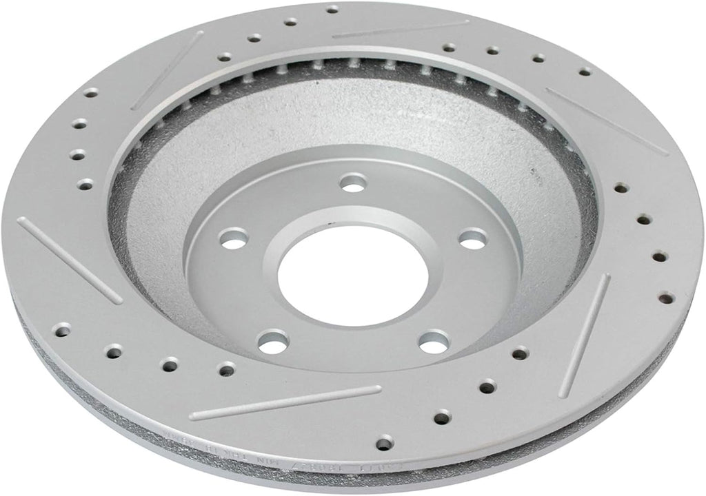 TRQ Performance Front and Rear Brake Rotor Set G Coated Drilled and Slotted Compatible with 1988-1996 Chevrolet Corvette
