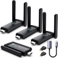 Wireless HDMI 3 Receivers and Transmitter,50M/165FT,No Hot,Plug and Play,2.4/5.8GHz Wirelessly Stream to Multiple TV/Projectors,USB-C Wireless HDMI Splitter for MacBook/Camera/Laptop