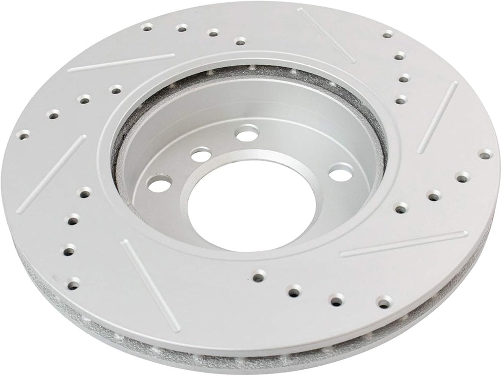 TRQ Performance Front and Rear Brake Rotor Set G Coated Drilled and Slotted Compatible with 1992-1998 BMW 318i 318is 325i 325is 1996-1998 328i 328is 1998-1999 323is