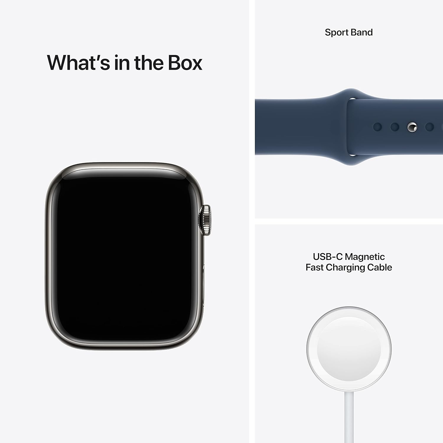 Apple Watch Series 7 (GPS + Cellular, 45MM) - Graphite Stainless Steel Case with Abyss Blue Sport Band (Renewed Premium)