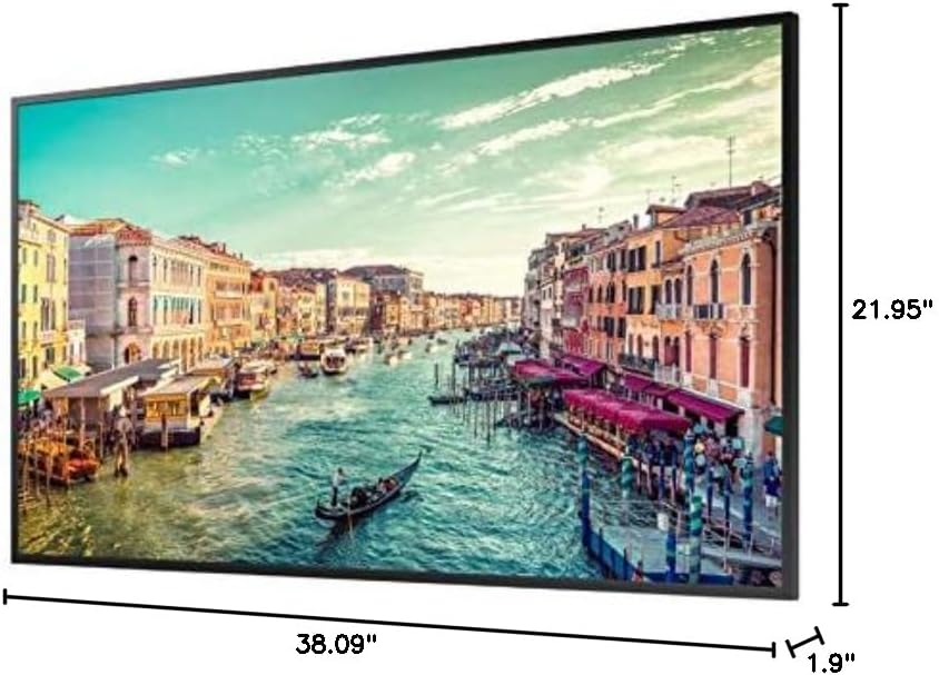 Samsung Business QM43R 43 inch 4K UHD 3840x2160 24/7 Commercial Signage LED Display for Business, HDMI, Wi-Fi, and 3-Year WRNTY, 500 nit (LH43QMREBGCXZA) Black