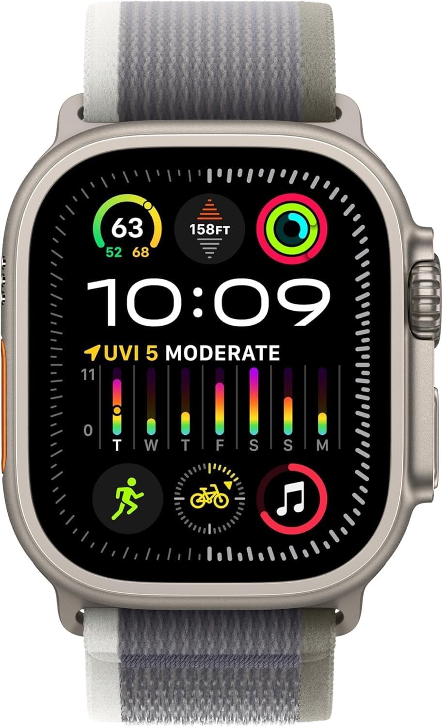 Apple Watch Ultra 2 [GPS + Cellular, 49mm] - Rugged Titanium Case & Blue Alpine Loop - Medium (Renewed)