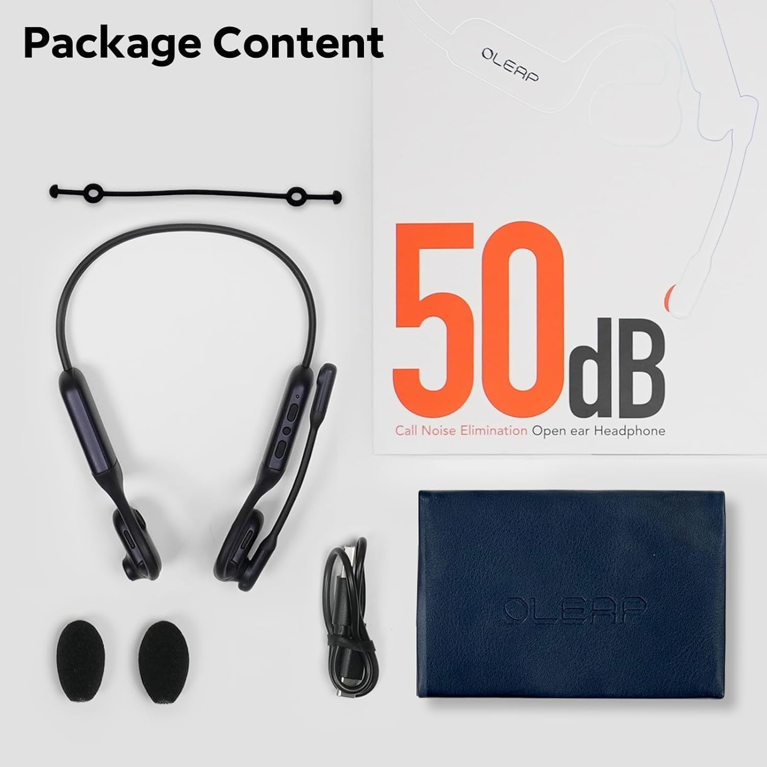 P200b Pro Wireless Headset with Mic for Work,50dB AI Noise Cancelling Microphone Headphones for Call,Bluetooth 5.3 Open Ear Headphones with USB-A Dongle for Office,Meeting,WFH,PC & Phone
