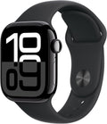 Apple Watch Series 10 [GPS + Cellular, 42mm] - Jet Black Aluminum Case with Black Sport Band, S/M (Renewed Premium)
