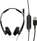DataLocker USB Wired Headset Degree Microphone for PC - Push-to-Talk (PTT) TAA Compliant Computer Headphones with in-Line Volume Control, Noise Cancellation, & for Home, Skype