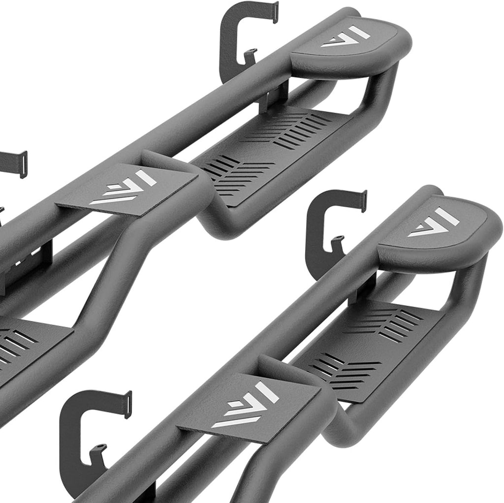 YZONA Two Raised Steps Double Cab Running Boards Compatible with 2007-2018 Chevrolet Silverado & GMC Sierra 1500, 2007-2019 Chevy Silverado & GMC Sierra 2500 3500 HD Extended Cab Side Step Nerf Bar