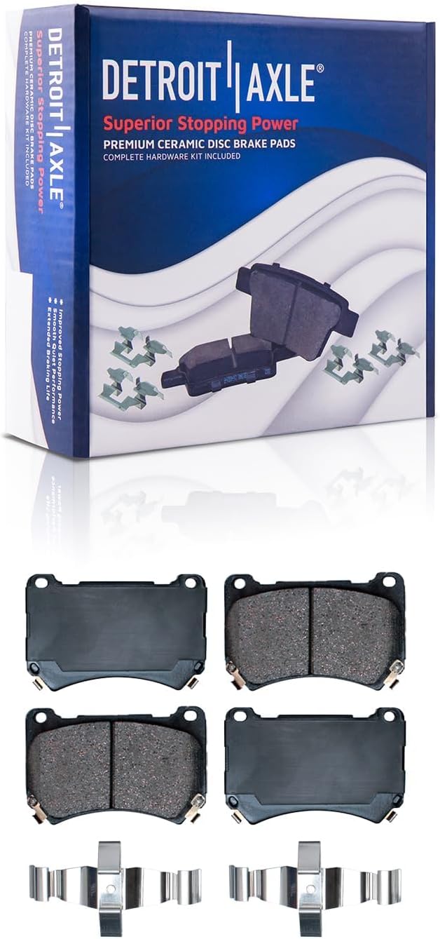 Detroit Axle - Front Brake Kit for 2009-2014 Hyundai Genesis Brakes Rotors 2010 2011 2012 2013 Ceramic Brake Pads Replacement: 12.99' inch Rotor