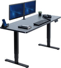 VIVO Electric 60 x 24 in Dual Motor Sit Stand Desk, Memory Height Adjustment, 2B Series, Black Top Black Frame, DESK-KIT-2B6B