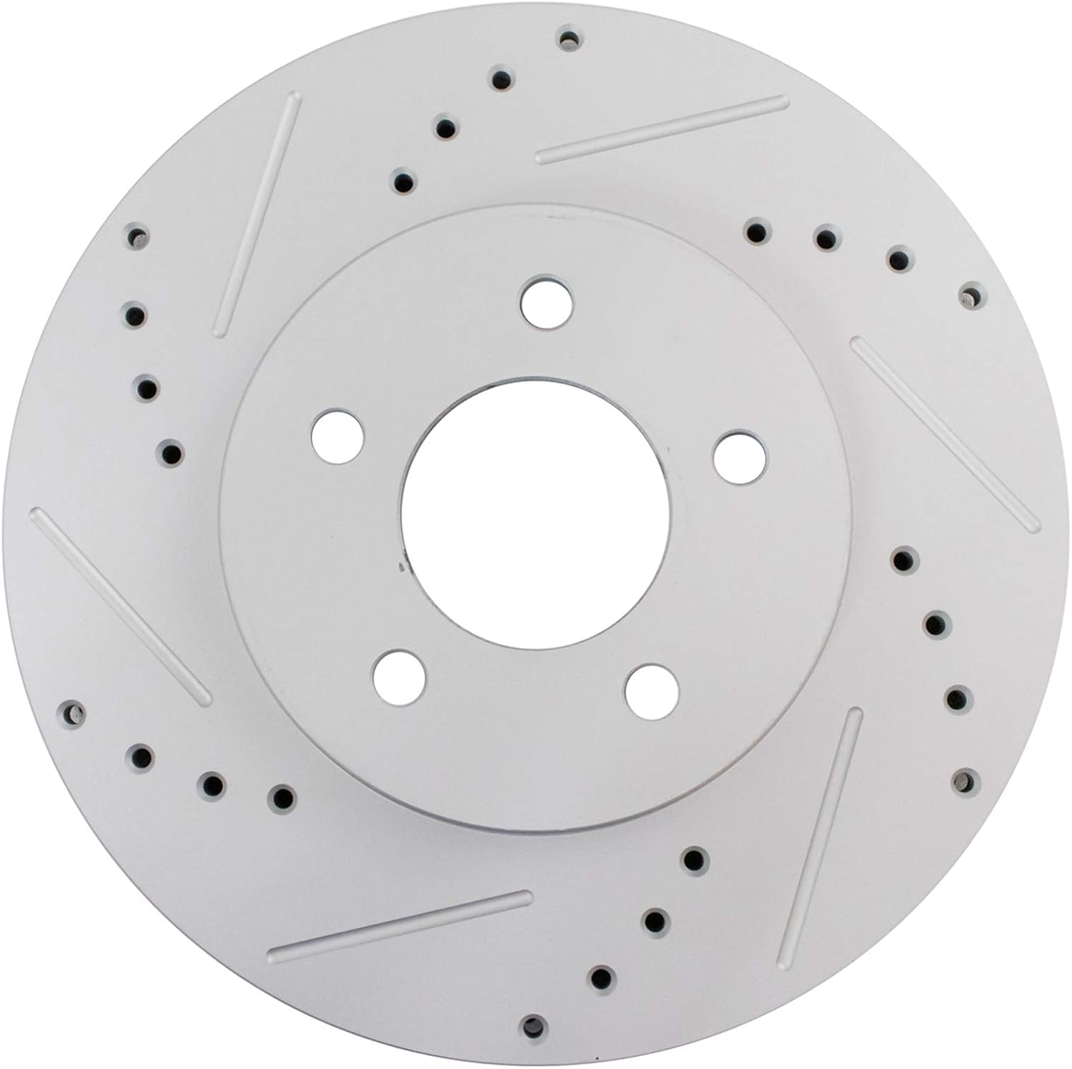 TRQ Performance Front and Rear Brake Rotor Set G Coated Drilled Slotted Compatible with 2005-2008 Ford Escape 2005-2008 Mazda Tribute 2005-2008 Mercury Mariner