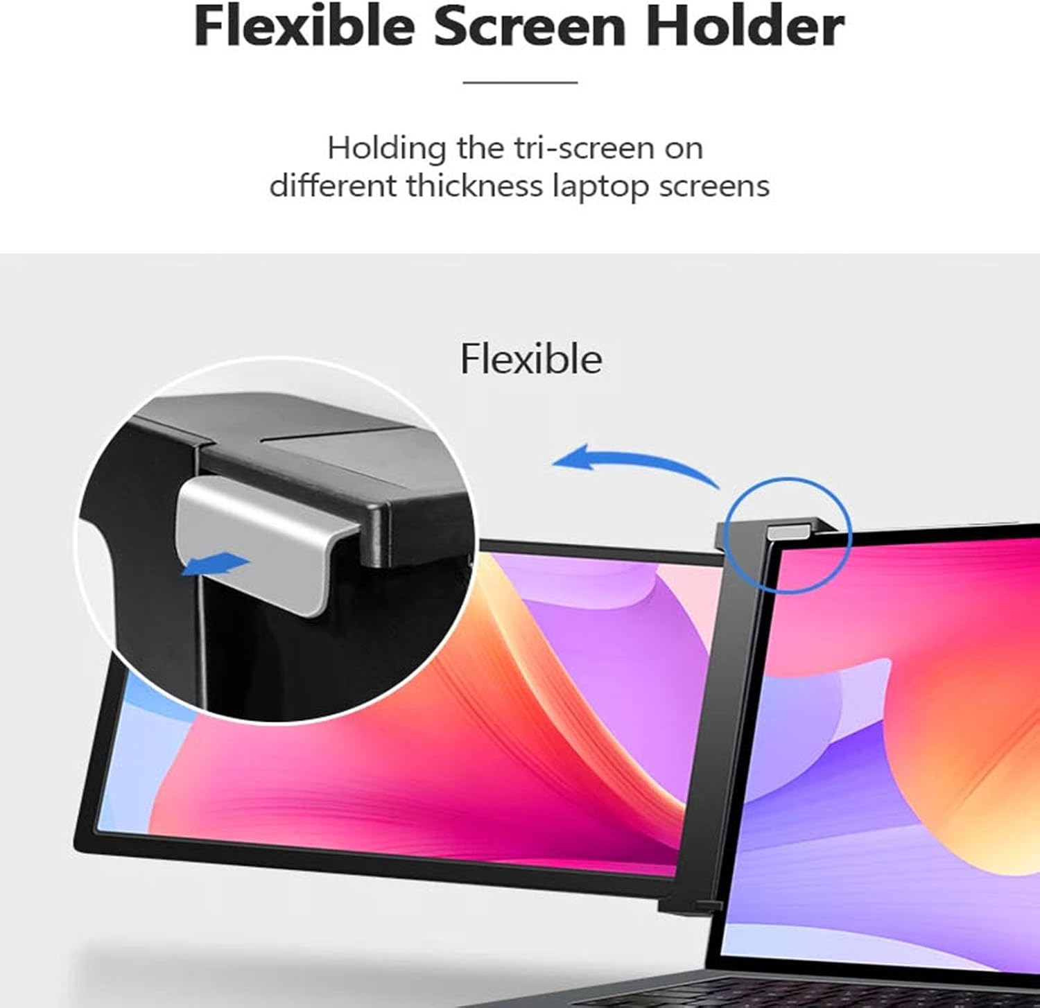 Portable Monitor for Laptop,1080P FHD IPS Workstation 10/12/13 Inch Portable Tri-Screen for Laptop (10 inch (13~14 inch))