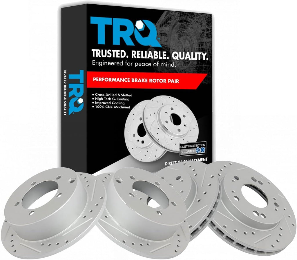 TRQ Front & Rear Brake Performance Rotor Kit Compatible with Sebring Avenger Stratus Eclipse
