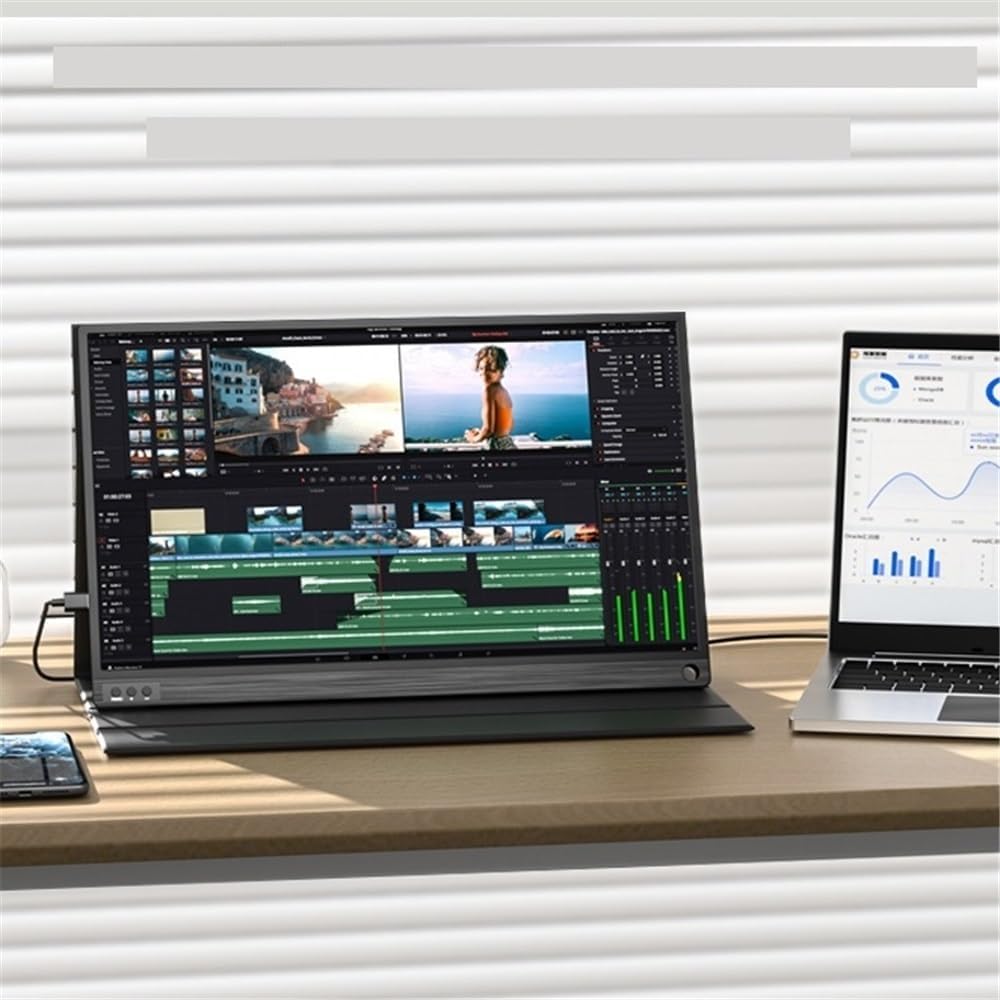 Portable Monitor for Laptop 15.6 Inch Portable Monitor 1080HD 250nit 60hz Laptop External Expansion Sub-Screen Portable Gaming Monitor