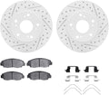 Dynamic Friction Company Front Brake Kit Fits 2006-2011 Honda Civic| 5000 Advanced Pads, Drilled Slotted Rotors| Hardware| 10.3' Front