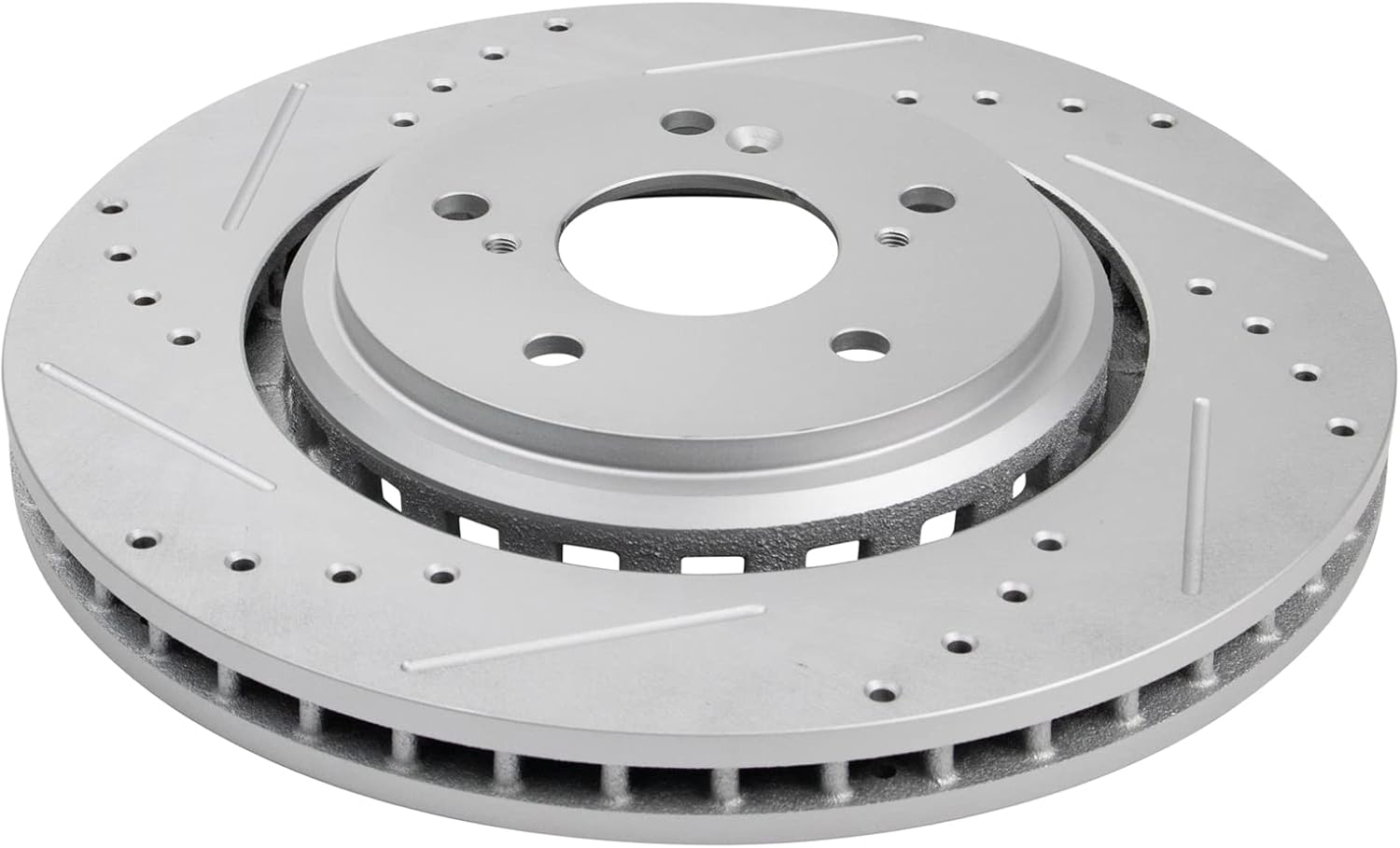 TRQ Performance Front and Rear Brake Rotor Set G Coated Drilled and Slotted Compatible with 2014-2016 Acura MDX