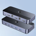 HDMI KVM Switcher, Desktop Controller, 2-in-1-out Computer Monitor Sharing, 3.0 KVM Switches/Monitor, USB Screen Keyboard Mouse Converter, 2 Monitors 2 Computers Support(4K 60Hz)