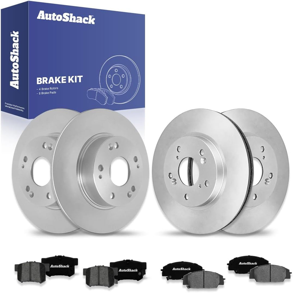 AutoShack Front & Rear Brake Rotors & Premium Pads for Honda & Acura, Civic 2006-2011 CSX 2007-2010, FWD L4 2.0L