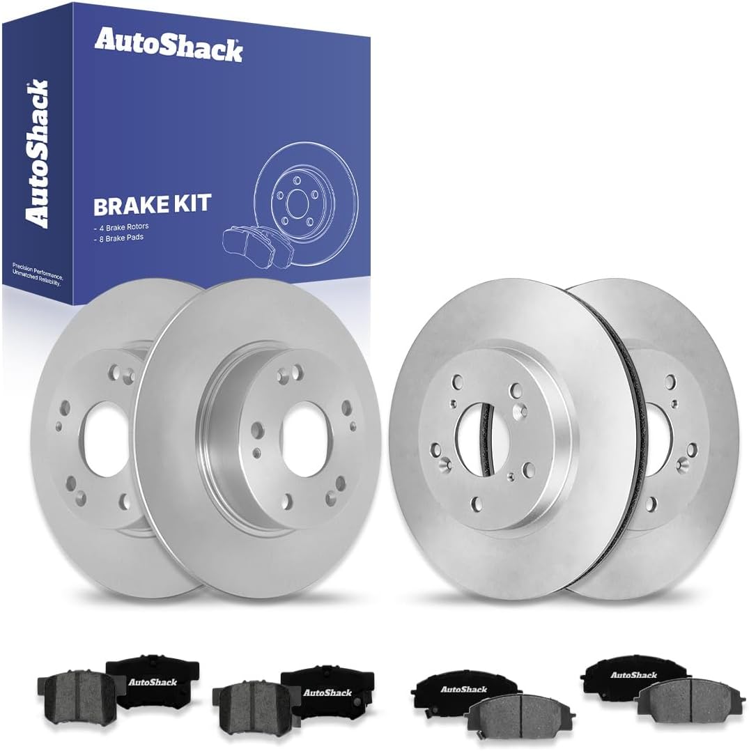 AutoShack Front & Rear Brake Rotors & Premium Pads for Honda & Acura, Civic 2006-2011 CSX 2007-2010, FWD L4 2.0L